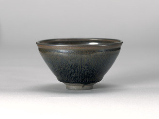 建窯黒釉兎毫天目茶碗