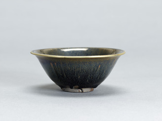 建窯黒釉兎毫天目茶碗